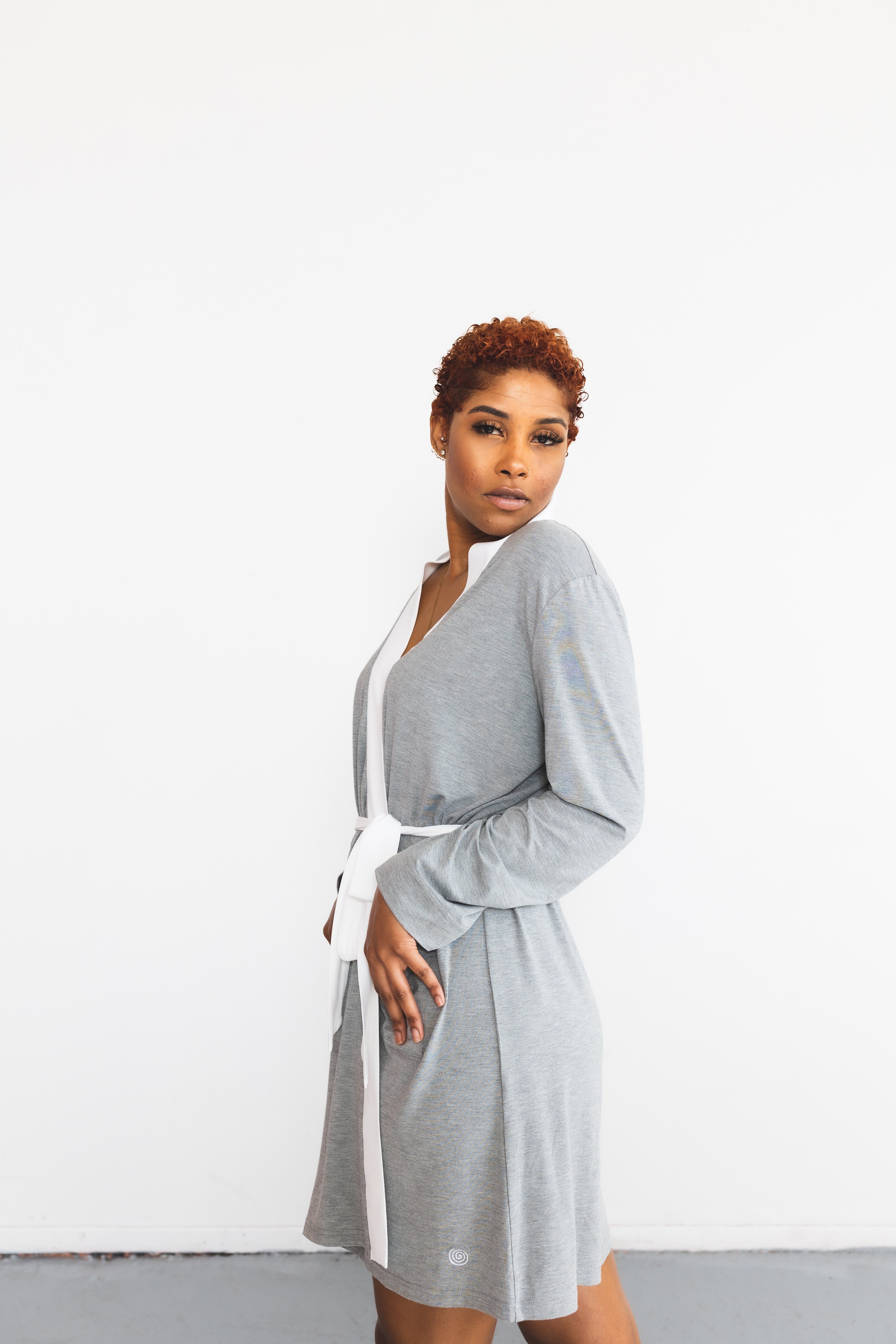 Periwinkle Bambü Wrap Robe